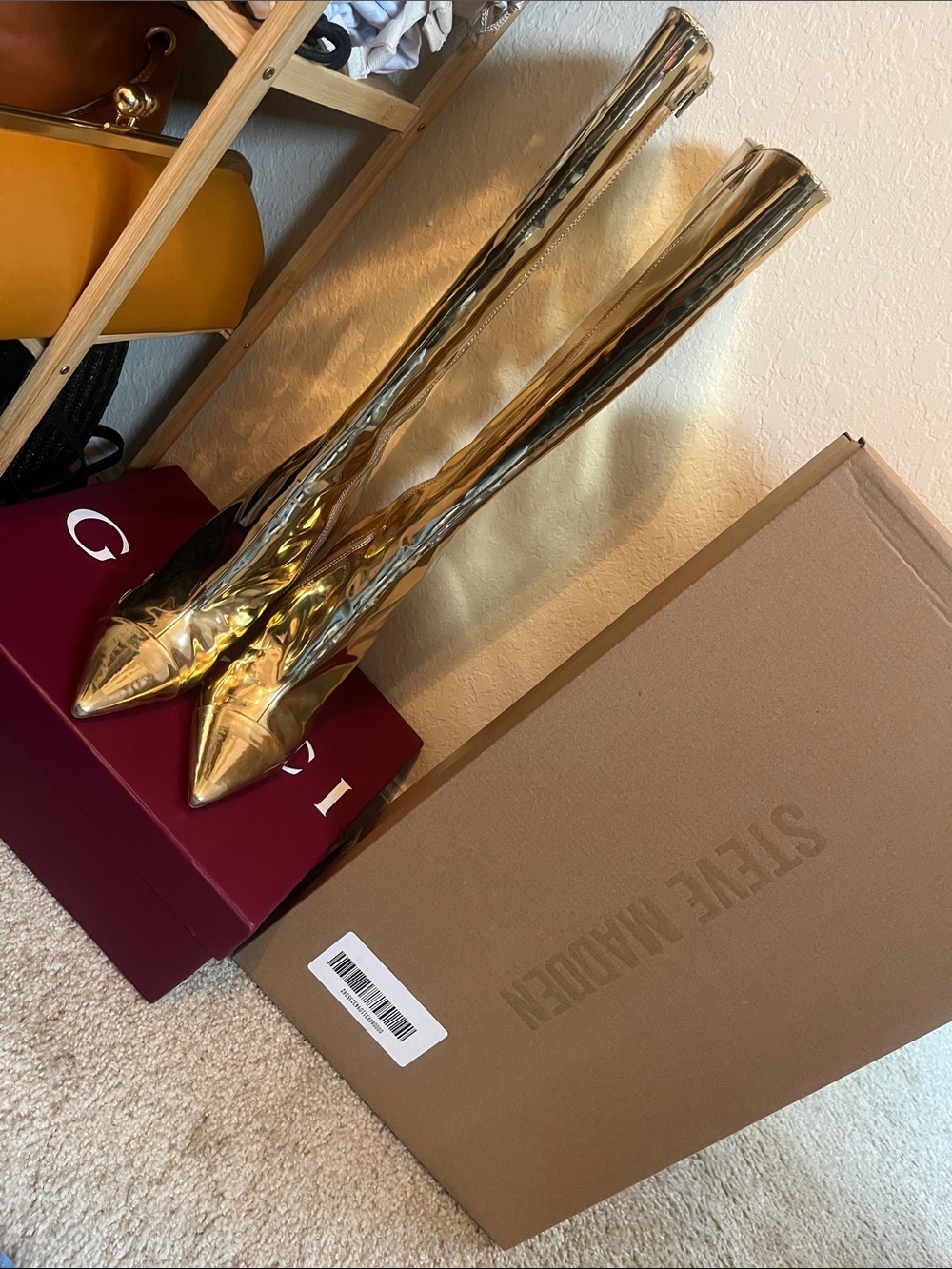 Steve Madden Metallic Gold Boots - Pair